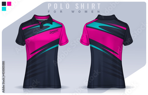 t-shirt sport design for women,  Jersey mockup.  Polo Uniform template.