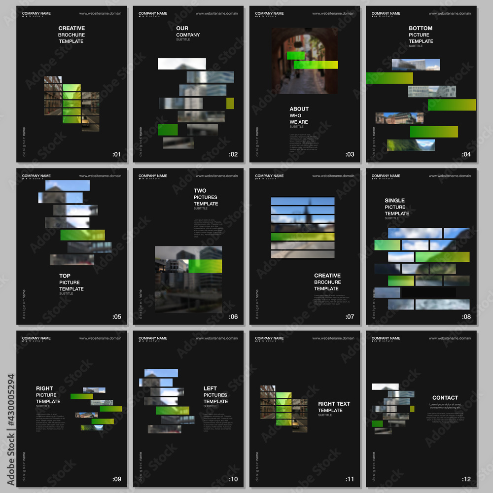 A4 brochure layout of covers templates for flyer leaflet, A4 brochure design, report, presentation, magazine cover, book design. Modern corporate identity style for any purposes. Business template. A4 brochure layout of covers templates for flyer leaflet, A4 brochure design, report, presentation, magazine cover, book design. Modern corporate identity style for any purposes. Business template.