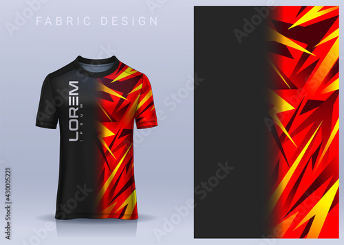 Fabric textile design for Sport t-shirt, Soccer jersey mockup for football club. uniform front view.