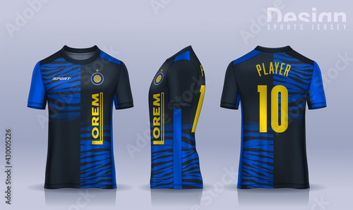 t-shirt sport design template, Soccer jersey mockup for football club. uniform front and back view.