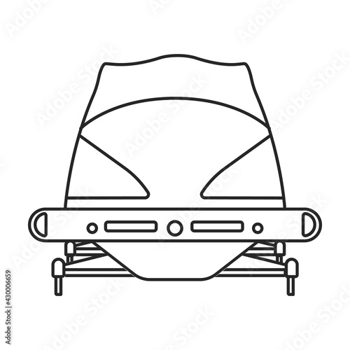 Bobsled vector outline icon. Vector illustration bobsleigh on white background. Isolated outline illustration icon of bobsled.