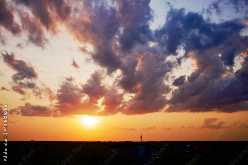 Fototapeta premium sunset over the river