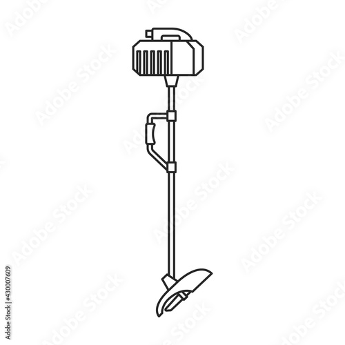 Lawn mower vector outline icon. Vector illustration lawnmower on white background. Isolated outline illustration icon of lawn mower .