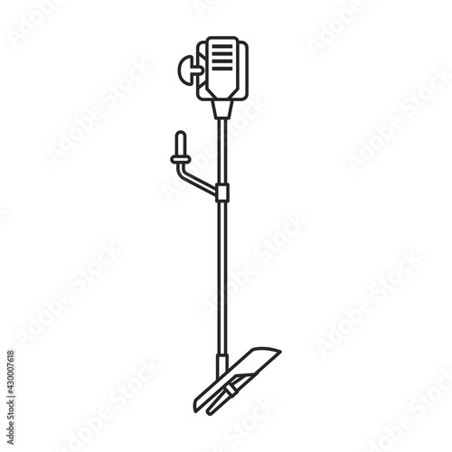 Lawn mower vector outline icon. Vector illustration lawnmower on white background. Isolated outline illustration icon of lawn mower .