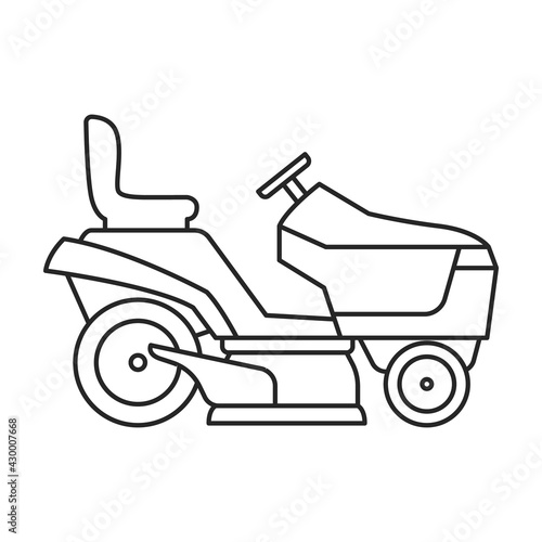 Lawn mower vector outline icon. Vector illustration lawnmower on white background. Isolated outline illustration icon of lawn mower .