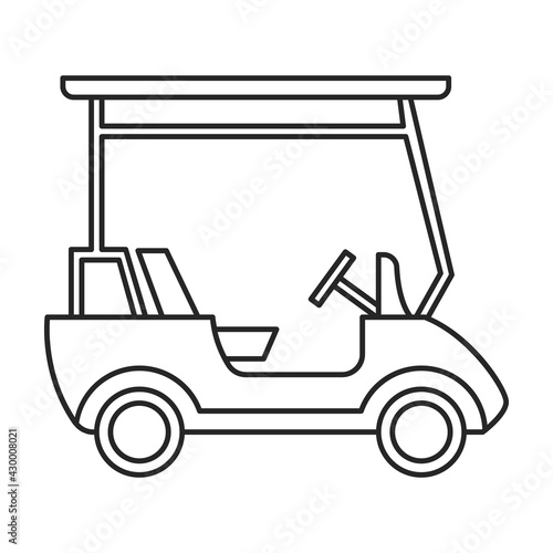 Golf cart vector outline icon. Vector illustration buggy car on white background. Isolated outline illustration icon of golf cart .