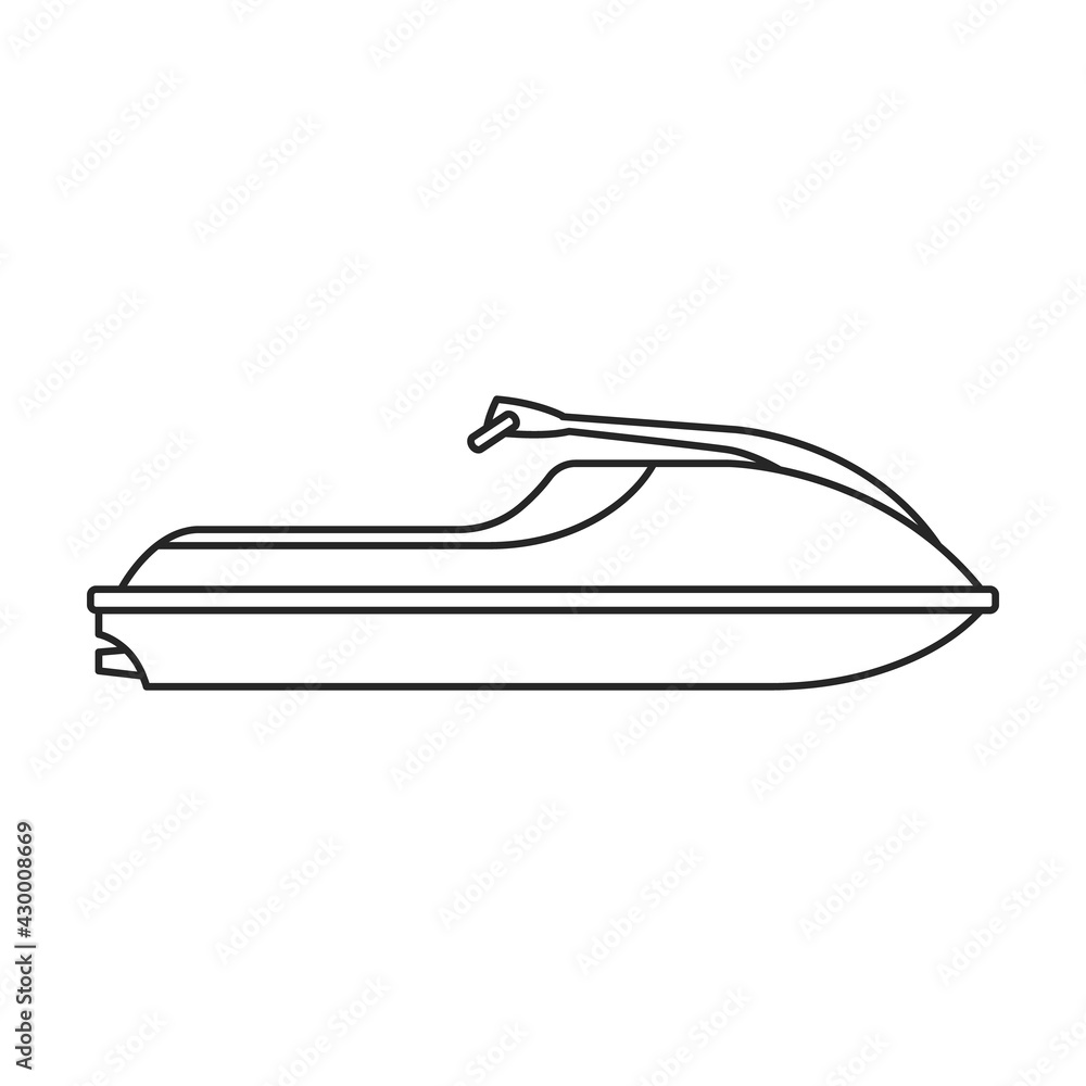 Jet ski vector outline icon. Vector illustration jetski on white background. Isolated outline illustration icon of jet ski . Jet ski vector outline icon. Vector illustration jetski on white background. Isolated outline illustration icon of jet ski .
