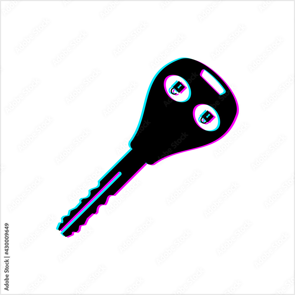 Car Key With Alarm Glitch Icon, Automobile, Vehicle Key Icon Car Key With Alarm Glitch Icon, Automobile, Vehicle Key Icon