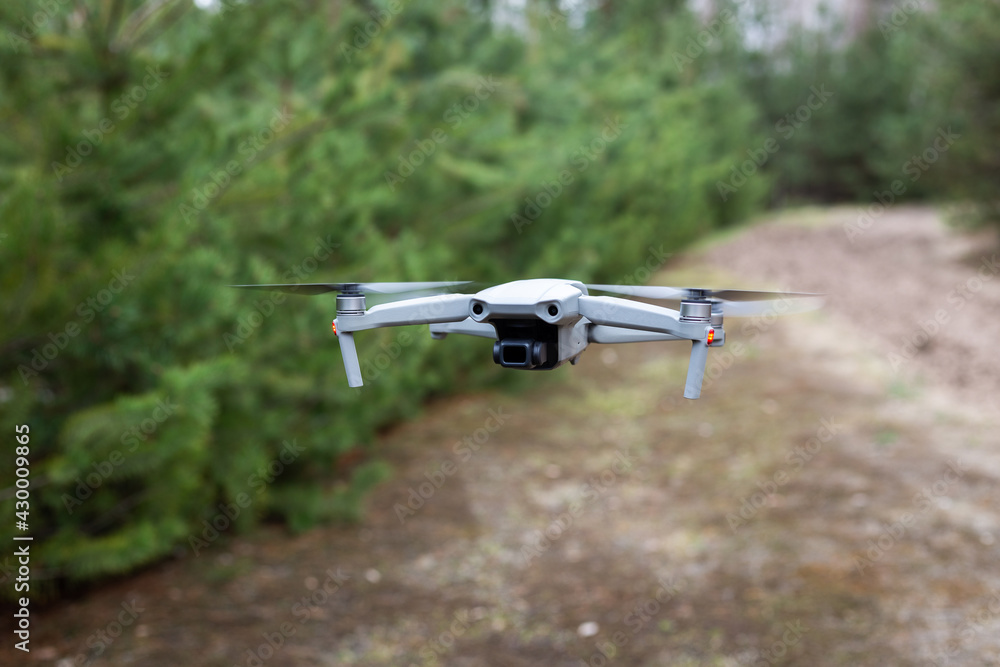 Flying drone in the forest. Flying for video and photo productions. Flying drone in the forest. Flying for video and photo productions.