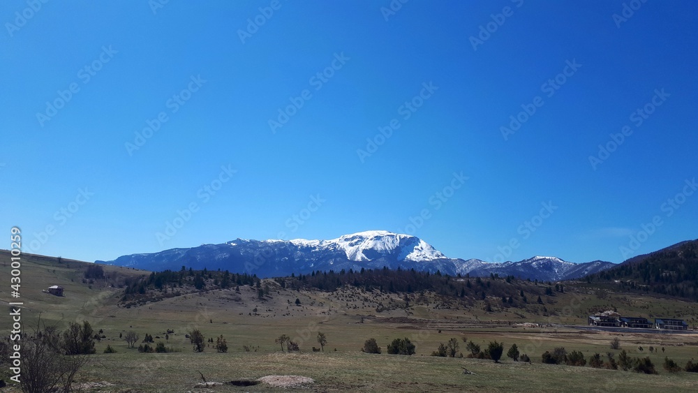 Panorama of mountain Treskavica in spring