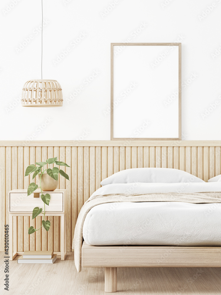 Vertical wood slat store headboard