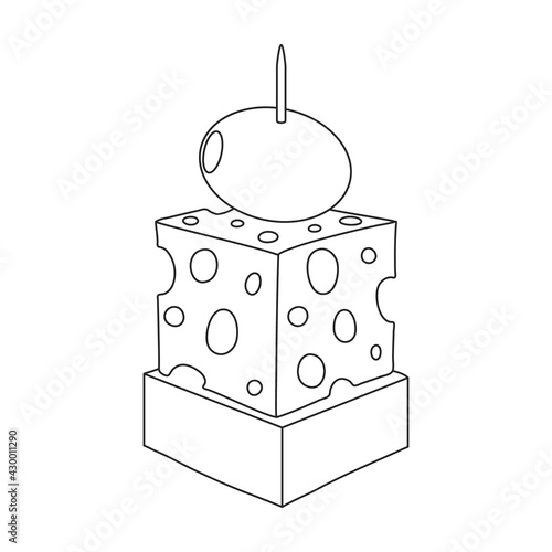 Canape vector outline icon. Vector illustration food appetizer on white background. Isolated outline illustration icon of canape .