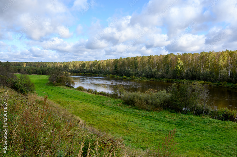 View of the Volga River, Kokoshkino, Rzhev district, Tver region, Russian Federation, September 19, 2020 View of the Volga River, Kokoshkino, Rzhev district, Tver region, Russian Federation, September 19, 2020