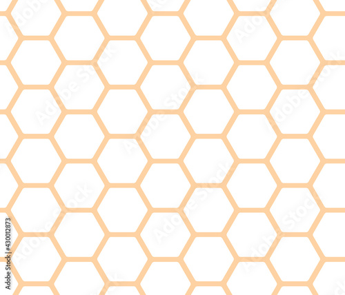 Vector geometric pattern with hexagon grid. Honeycomb seamless background.