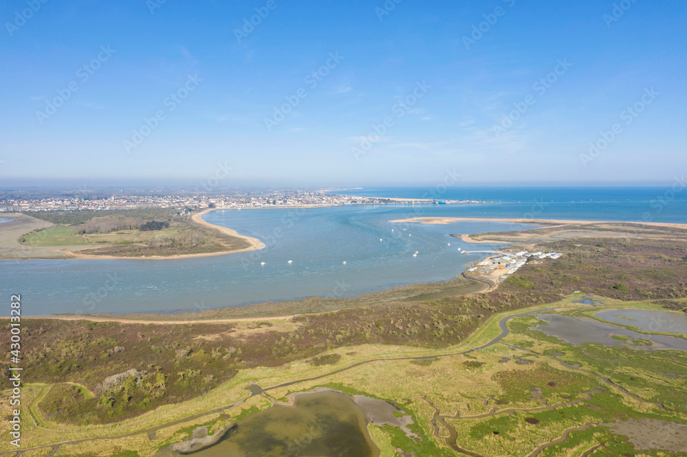 Zdjęcie Stock La baie de l'Orne à Ouistreham en France, en Normandie