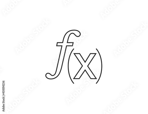 Math function, graph icon. Vector illustration. Flat design.