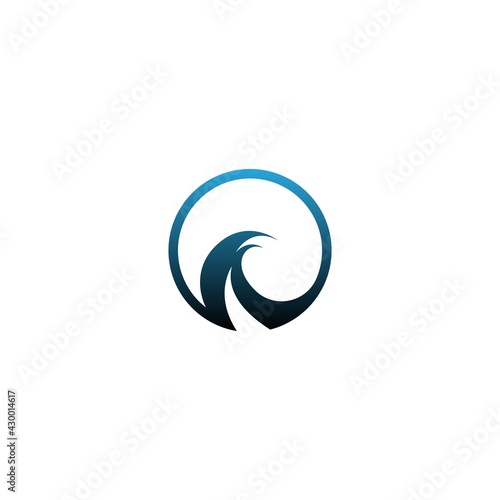 Wave icon logo simple design template vector