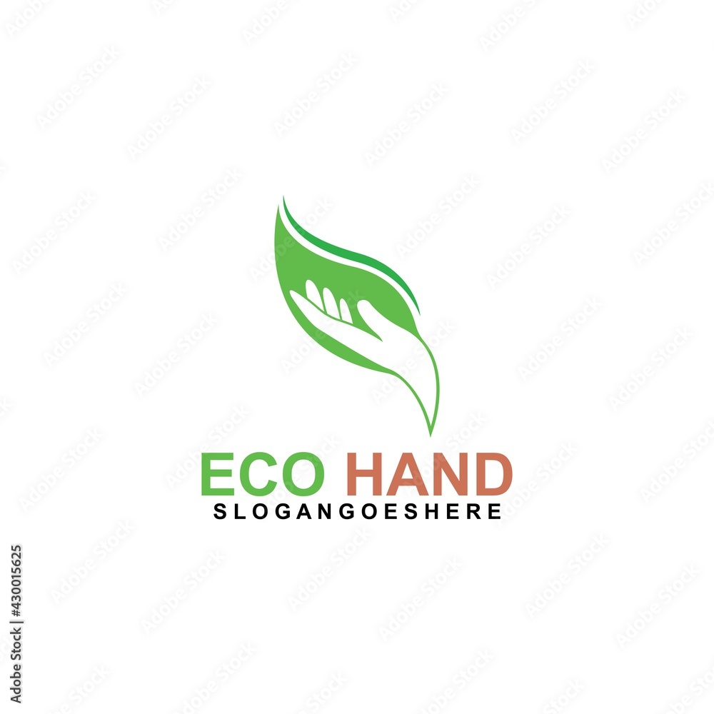 Hand, Tree and Leaf logo Combination. Arm and ecosystem symbol or icon. Unique and Organic