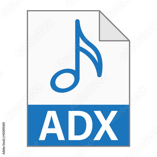 Modern flat design of ADX file icon for web