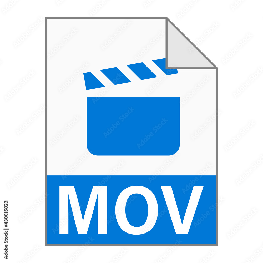 Modern flat design of MOV illustration file icon for web