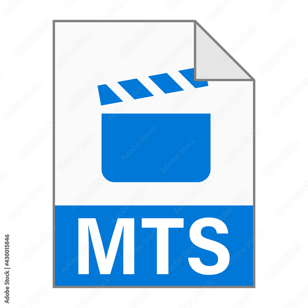 Modern flat design of MTS illustration file icon for web
