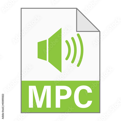 Modern flat design of MPC file icon for web