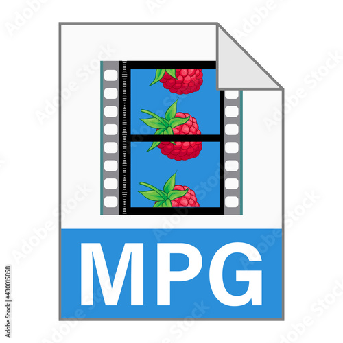 Modern flat design of MPG illustration file icon for web