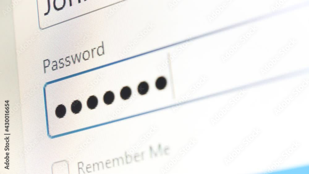 Typing in wrong password, dots, wrong secret passphrase guess pc monitor, device screen macro, extreme closeup. Account security, brute force pass guessing, hacking, private credentials guess concept Typing in wrong password, dots, wrong secret passphrase guess pc monitor, device screen macro, extreme closeup. Account security, brute force pass guessing, hacking, private credentials guess concept