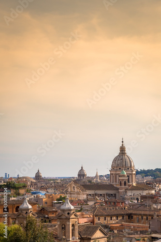 Rome cityscape with sunset sky and clouds, Italy © Paolo Gallo
