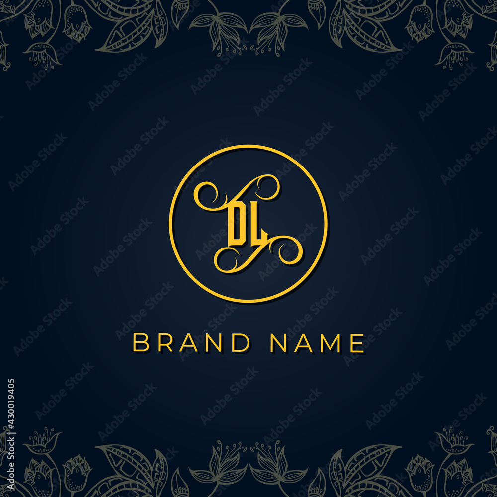 Royal luxury letter DL logo.