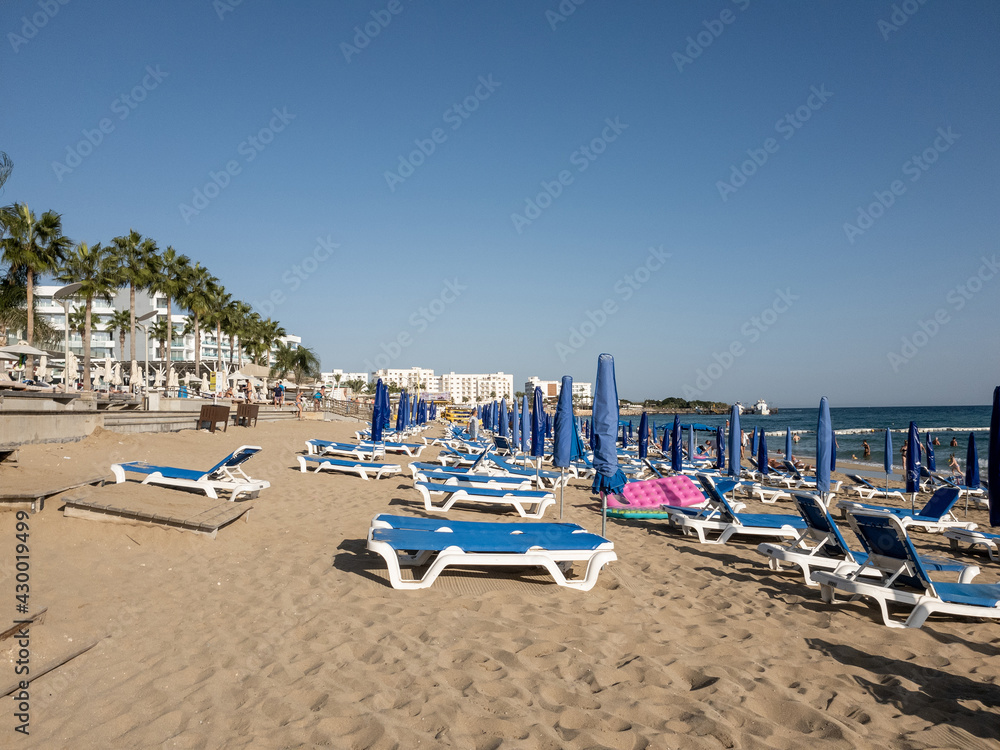 Resort area near the Sunrise Beach in Protaras, Cyprus