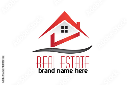 Logo real estate house red check inspection concepts icon vector image 