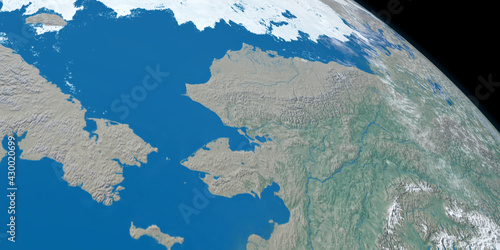 Fototapeta Naklejka Na Ścianę i Meble -  Chukchi Sea in planet earth from outer space