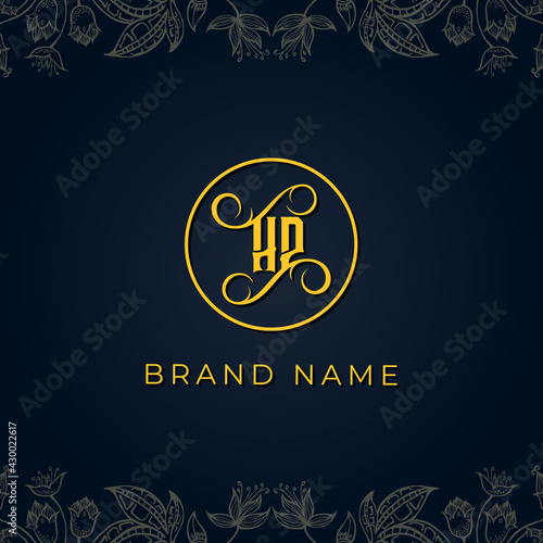 Royal luxury letter HP logo.