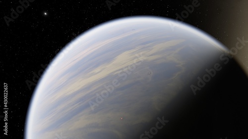 earth-like planet in far space  planets background 3d render