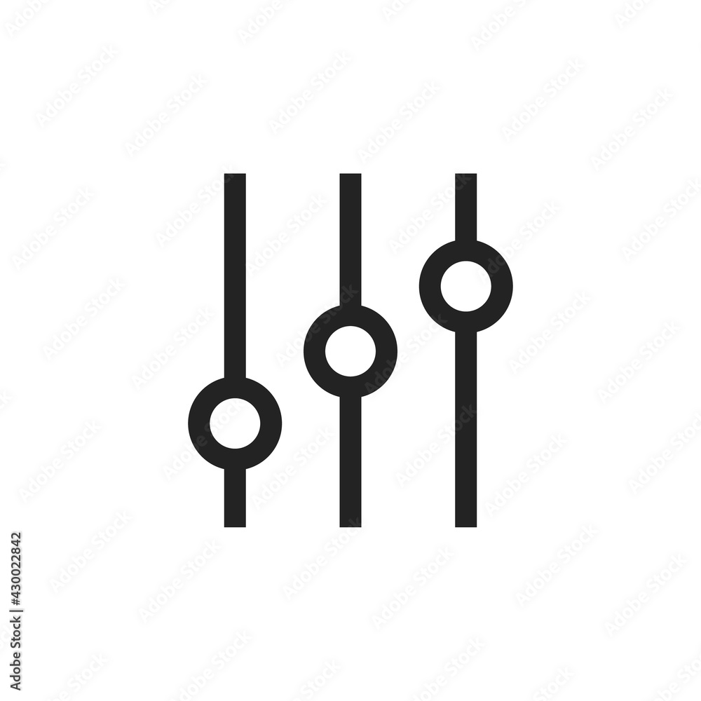 Volume equalizer icon, outline style. music equalizer icon. Equalizer icon on white background Volume equalizer icon, outline style. music equalizer icon. Equalizer icon on white background