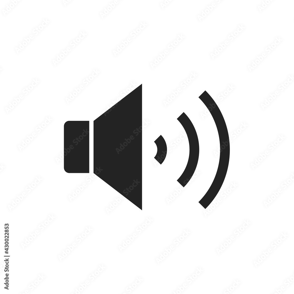 Audio speaker volume on line art icon for apps and websites Audio speaker volume on line art icon for apps and websites