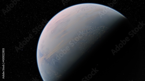 earth-like planet in far space  planets background 3d render