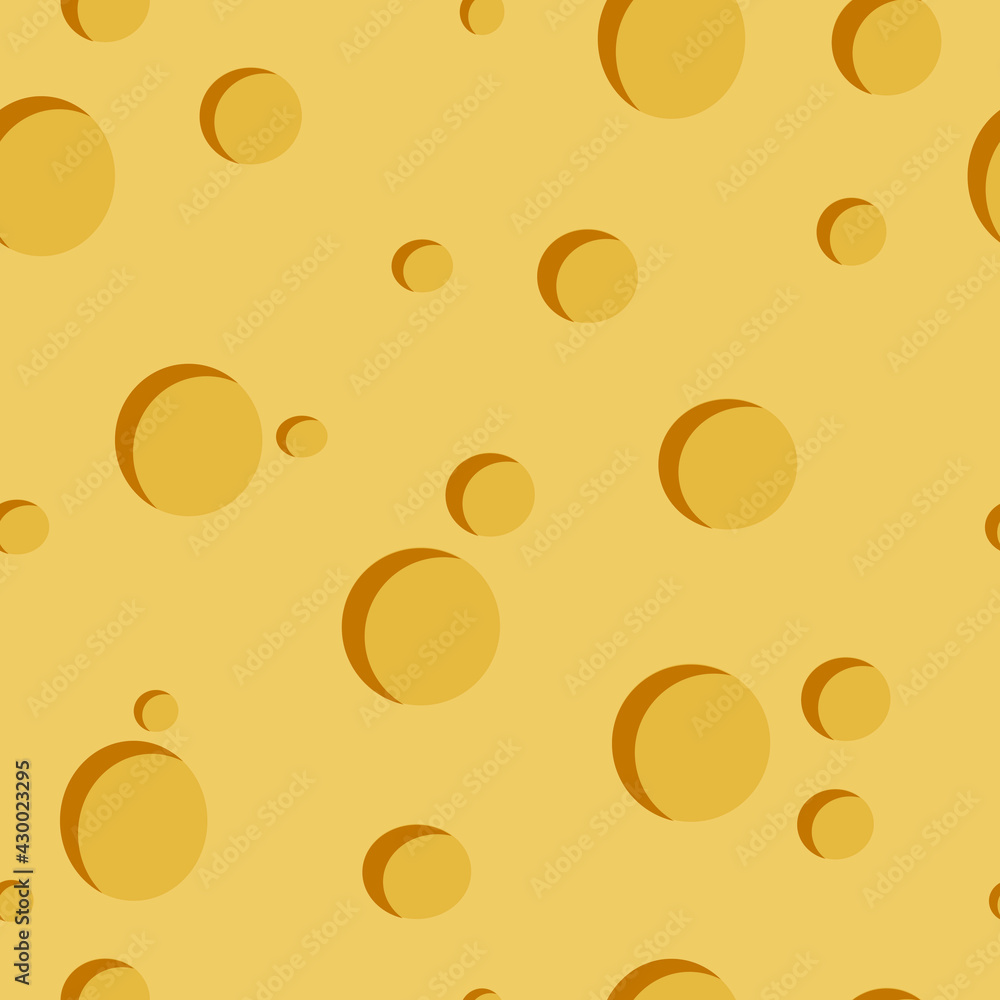 Cheese with holes. Seamless pattern for fabrics, pillows, textiles, bedding, towels. Vector graphics. Cheese with holes. Seamless pattern for fabrics, pillows, textiles, bedding, towels. Vector graphics.
