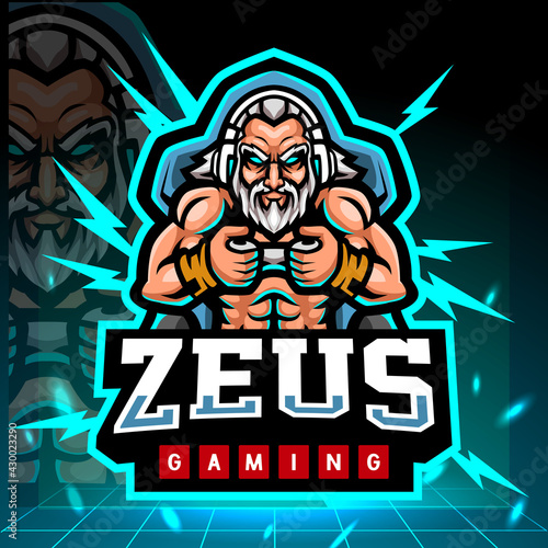Zeus gaming mascot. esport logo design