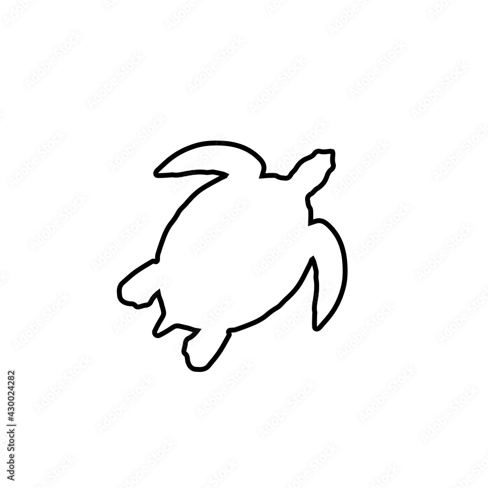 silhouette of a sea turtle. vector icon