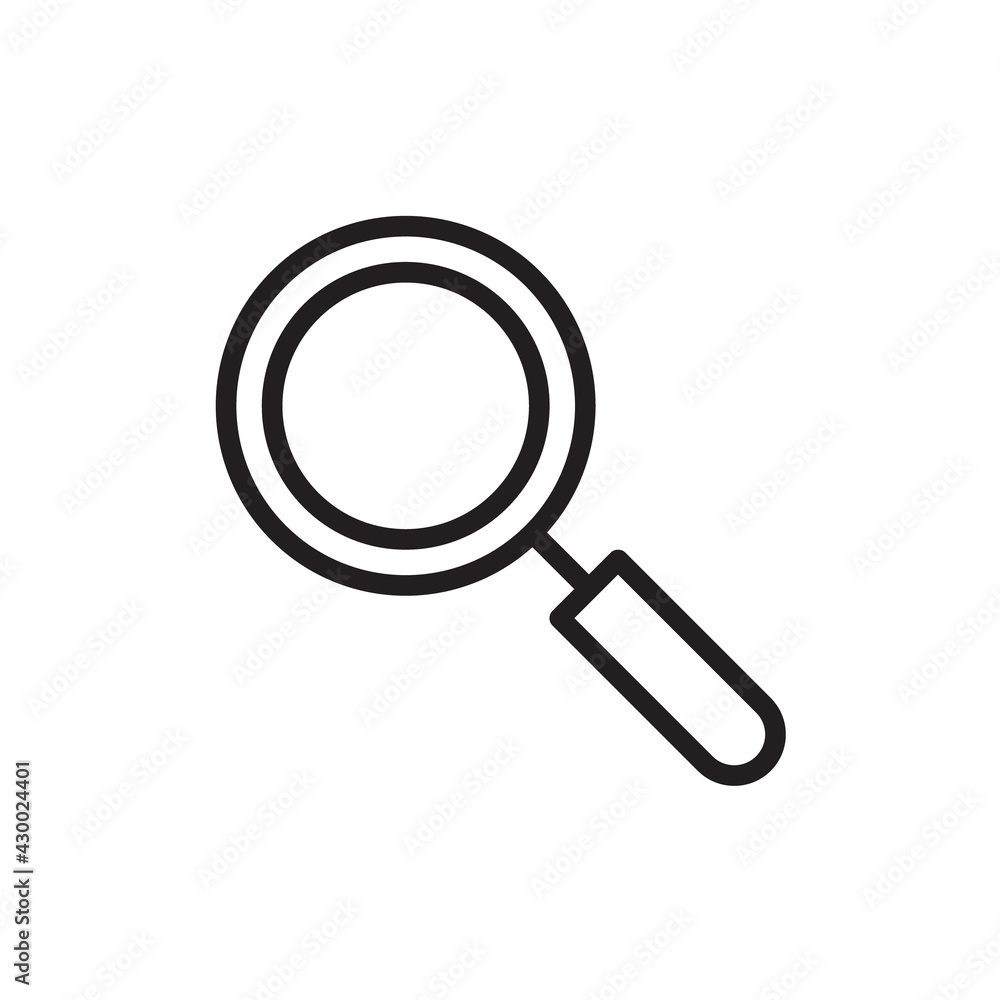 Magnifying glass or search icon, flat vector graphic on isolated background. Search simbol. Magnifier or loupe sign flat style Magnifying glass or search icon, flat vector graphic on isolated background. Search simbol. Magnifier or loupe sign flat style