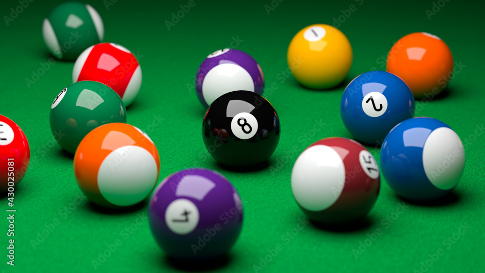Snooker balls on the snooker table. Snooker balls on the snooker table.