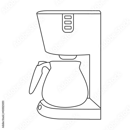 Coffee machine vector outline icon. Vector illustration maker on white background. Isolated outline illustration icon of coffee machine .