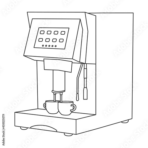 Coffee machine vector outline icon. Vector illustration maker on white background. Isolated outline illustration icon of coffee machine .