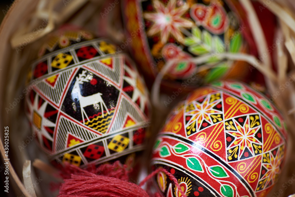 Easter eggs with traditional Ukrainian pattern