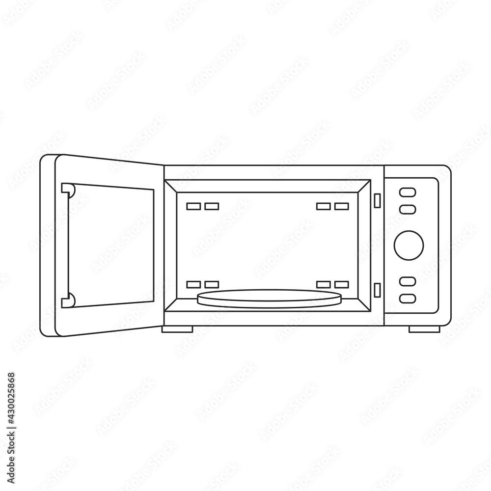 Microwave vector outline icon. Vector illustration oven kitchen on white background. Isolated outline illustration icon of microwave . Microwave vector outline icon. Vector illustration oven kitchen on white background. Isolated outline illustration icon of microwave .