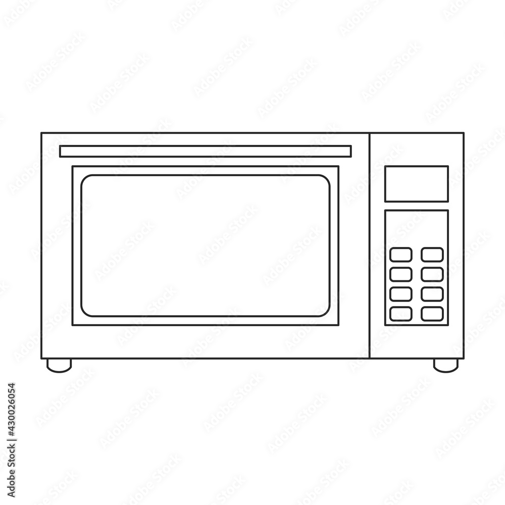 Microwave vector outline icon. Vector illustration oven kitchen on white background. Isolated outline illustration icon of microwave . Microwave vector outline icon. Vector illustration oven kitchen on white background. Isolated outline illustration icon of microwave .