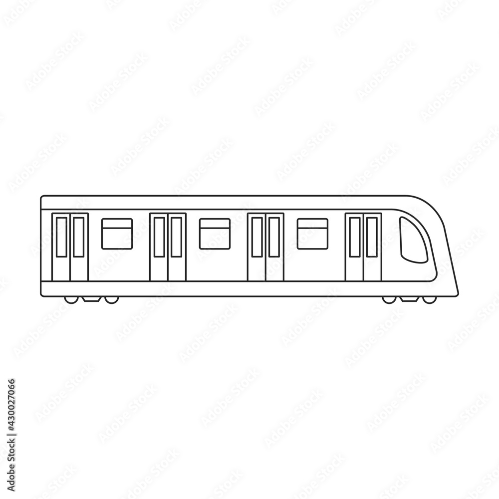 Subway vector outline icon. Vector illustration cargo on white background. Isolated outline illustration icon of subway. Subway vector outline icon. Vector illustration cargo on white background. Isolated outline illustration icon of subway.