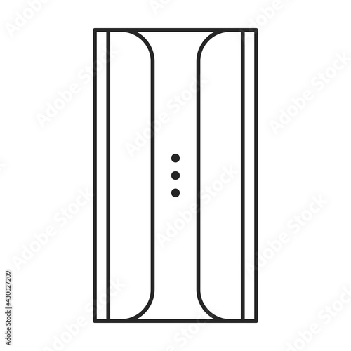 Power bank vector outline icon. Vector illustration power bank on white background. Isolated outline illustration icon of charger.
